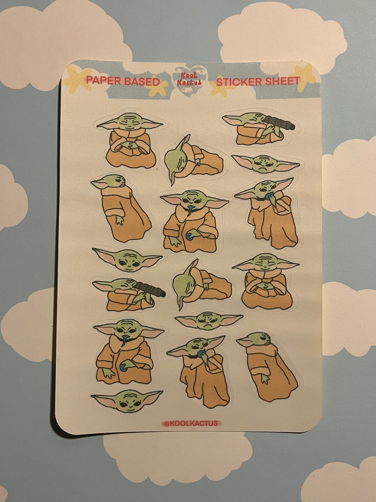 Grogu - Matte Paper Sticker Sheet A5