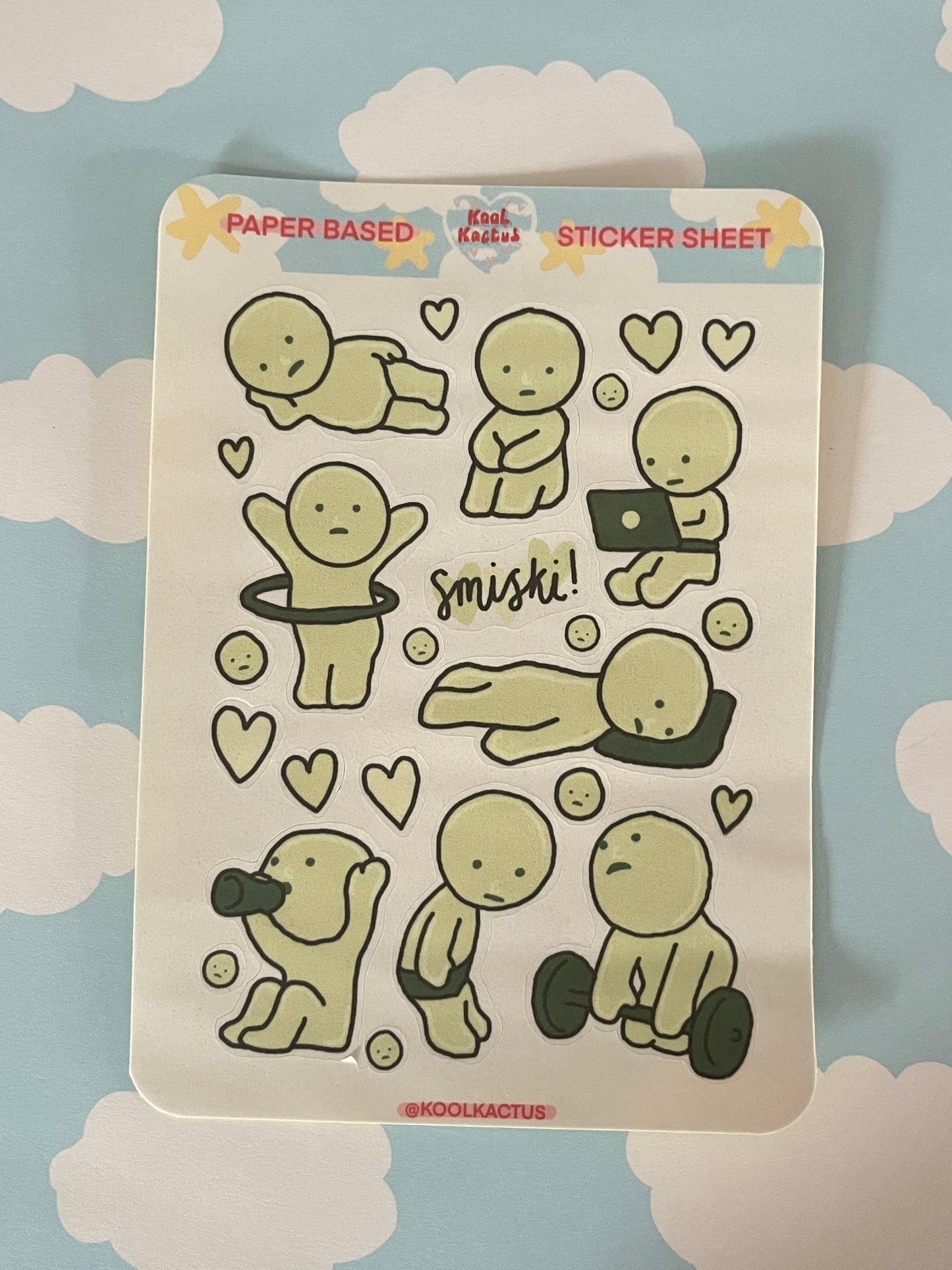 Little Green Guys - Matte Paper Sticker Sheet A5