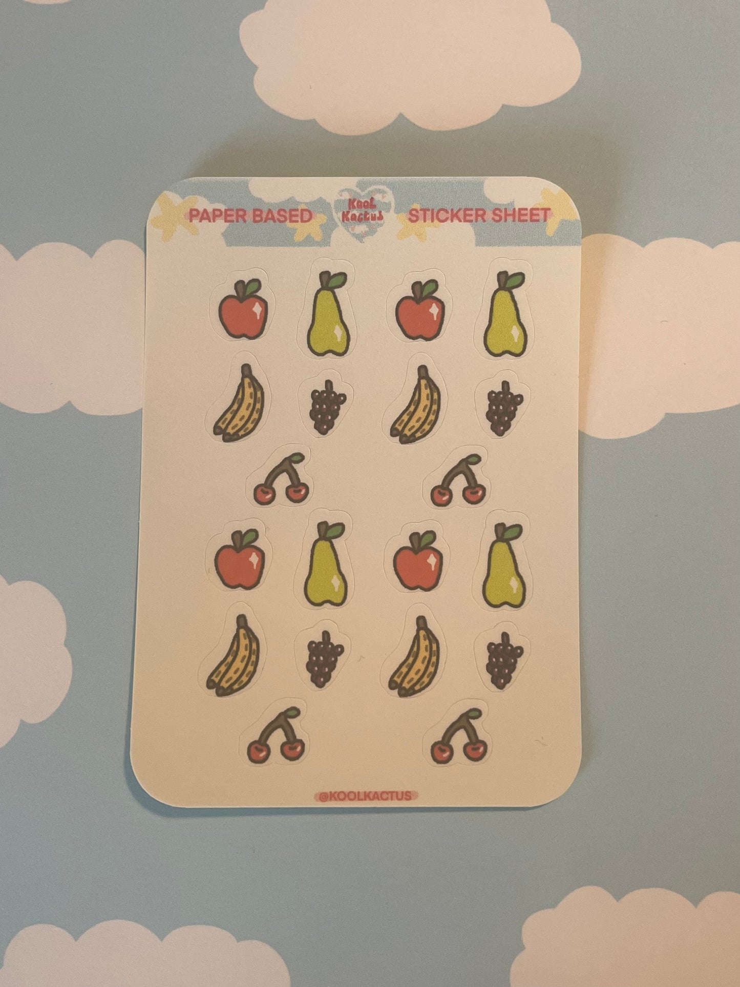 Fruits - Matte Paper Sticker Sheet A6