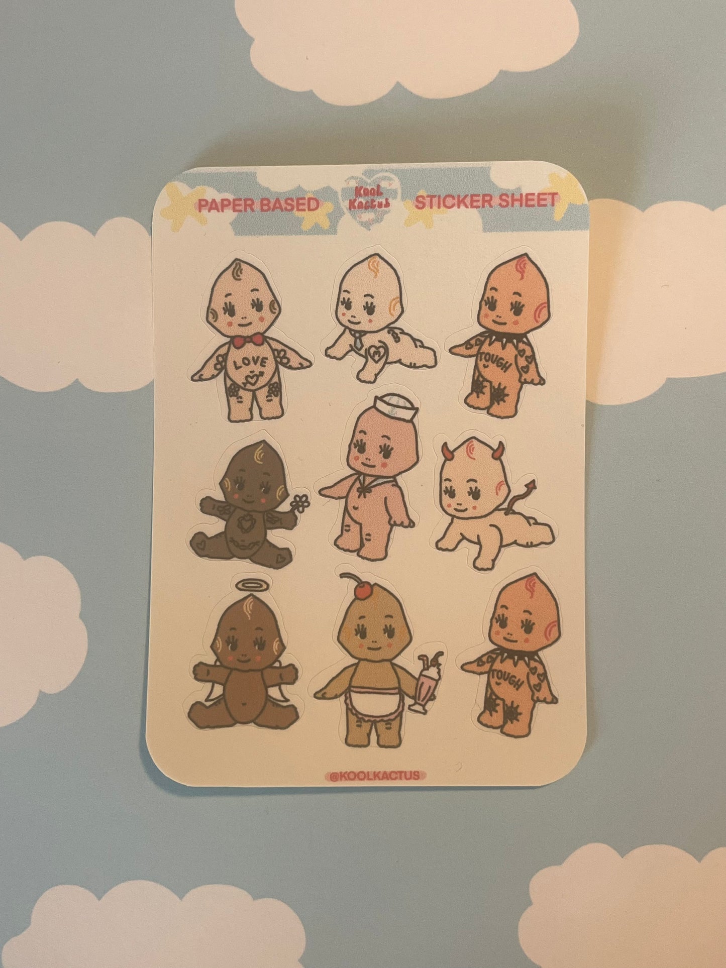 Kewpies - Matte Paper Sticker Sheet A6