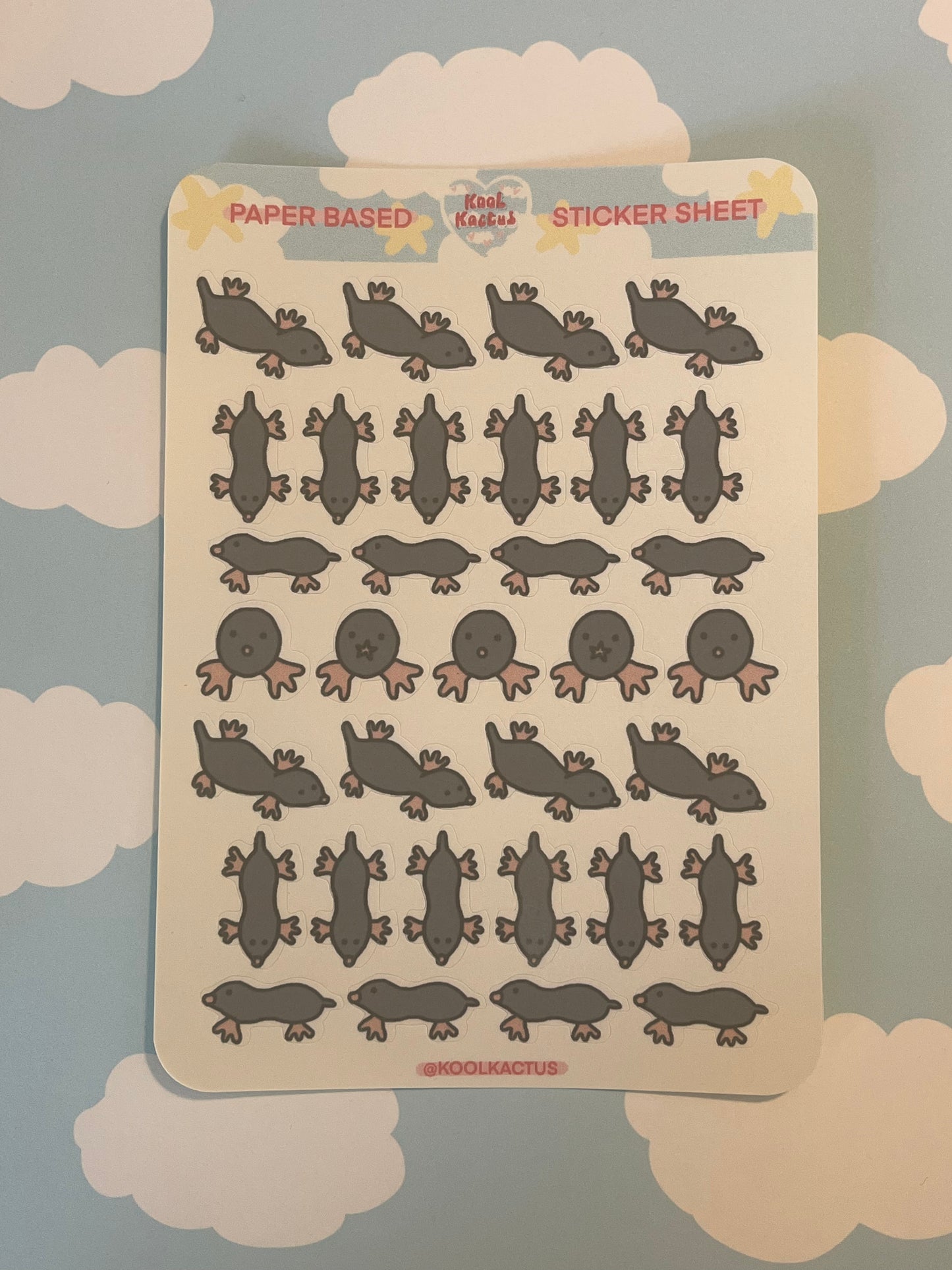 Moles - Matte Paper Sticker Sheet A5
