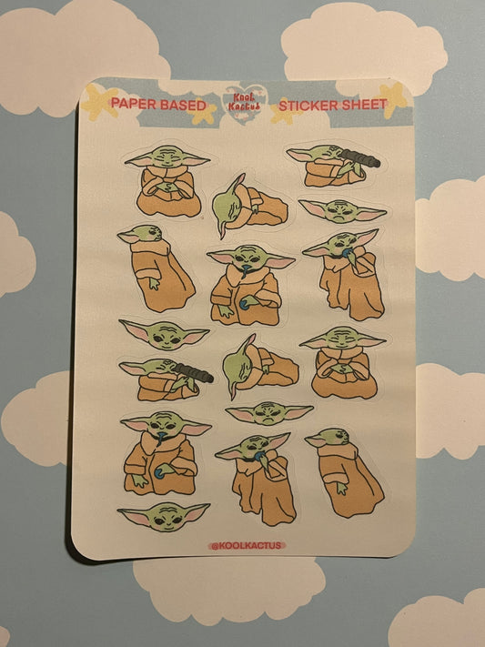 Grogu - Matte Paper Sticker Sheet A5