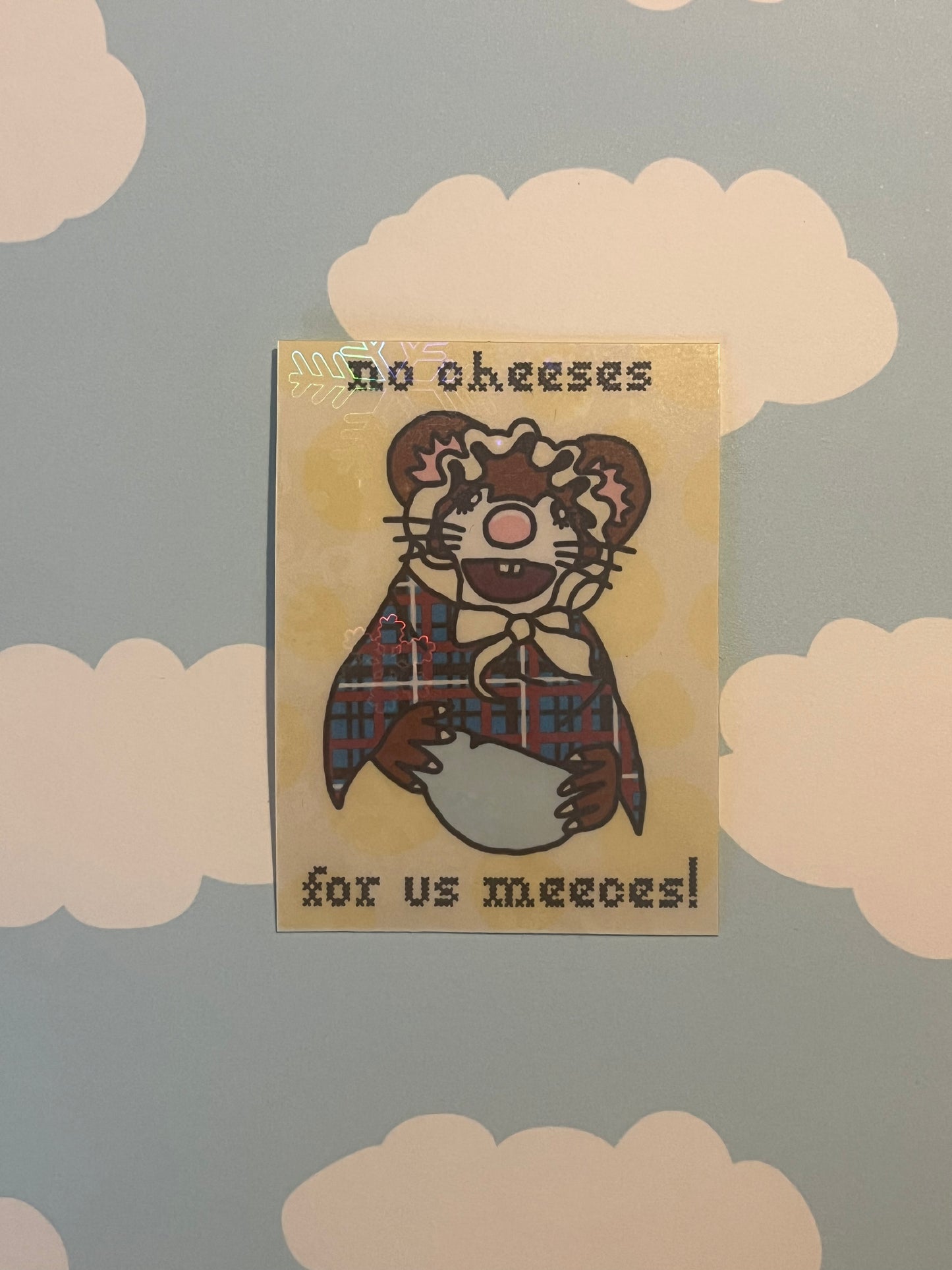 No Cheeses for us Meeces - Christmas Vinyl Waterproof Sticker