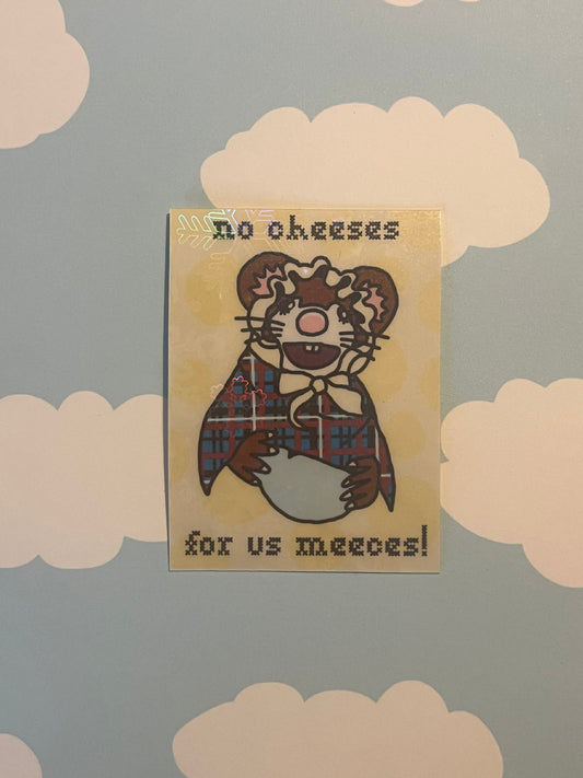 No Cheeses for us Meeces - Christmas Vinyl Waterproof Sticker