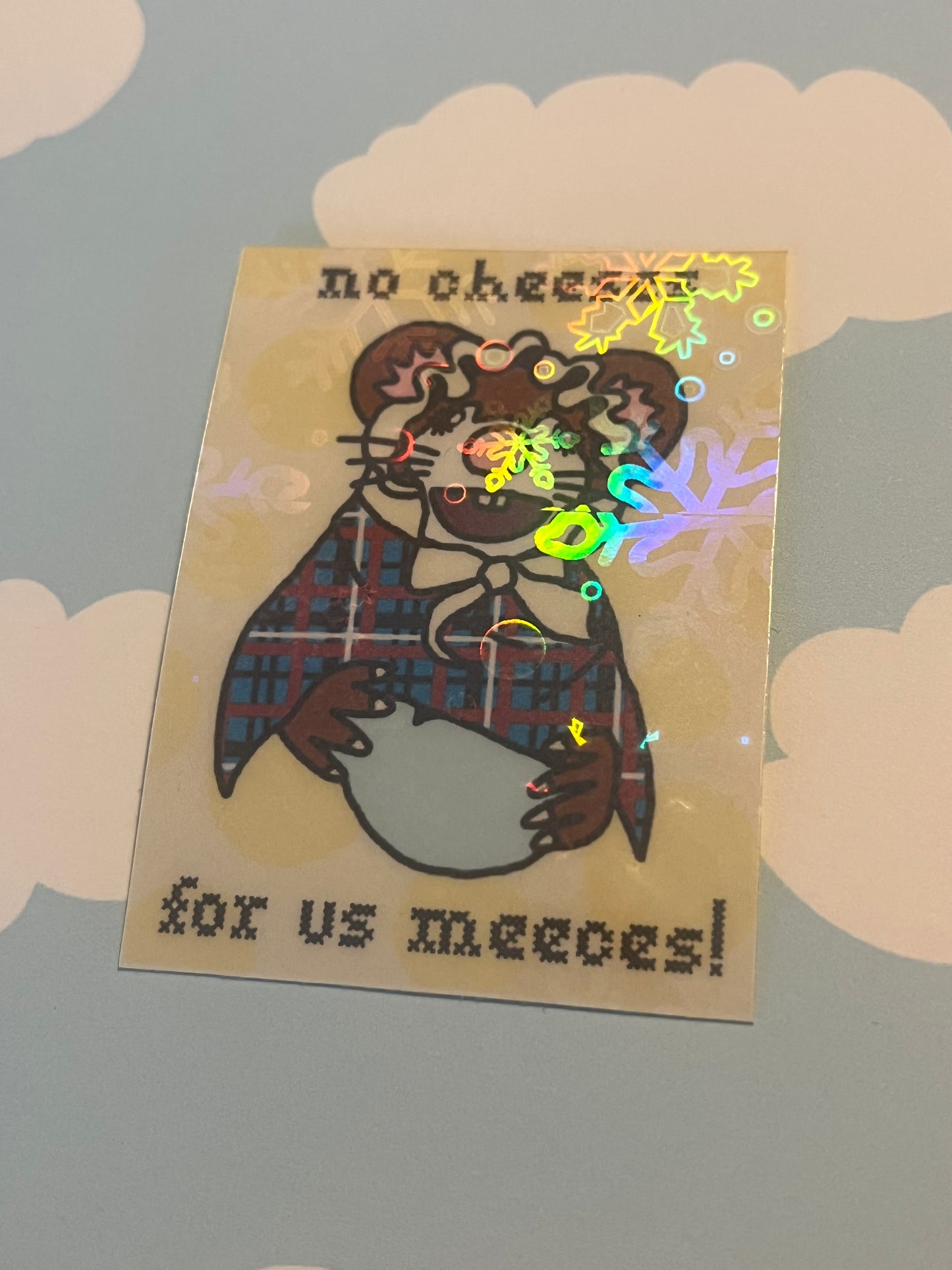 No Cheeses for us Meeces - Christmas Vinyl Waterproof Sticker