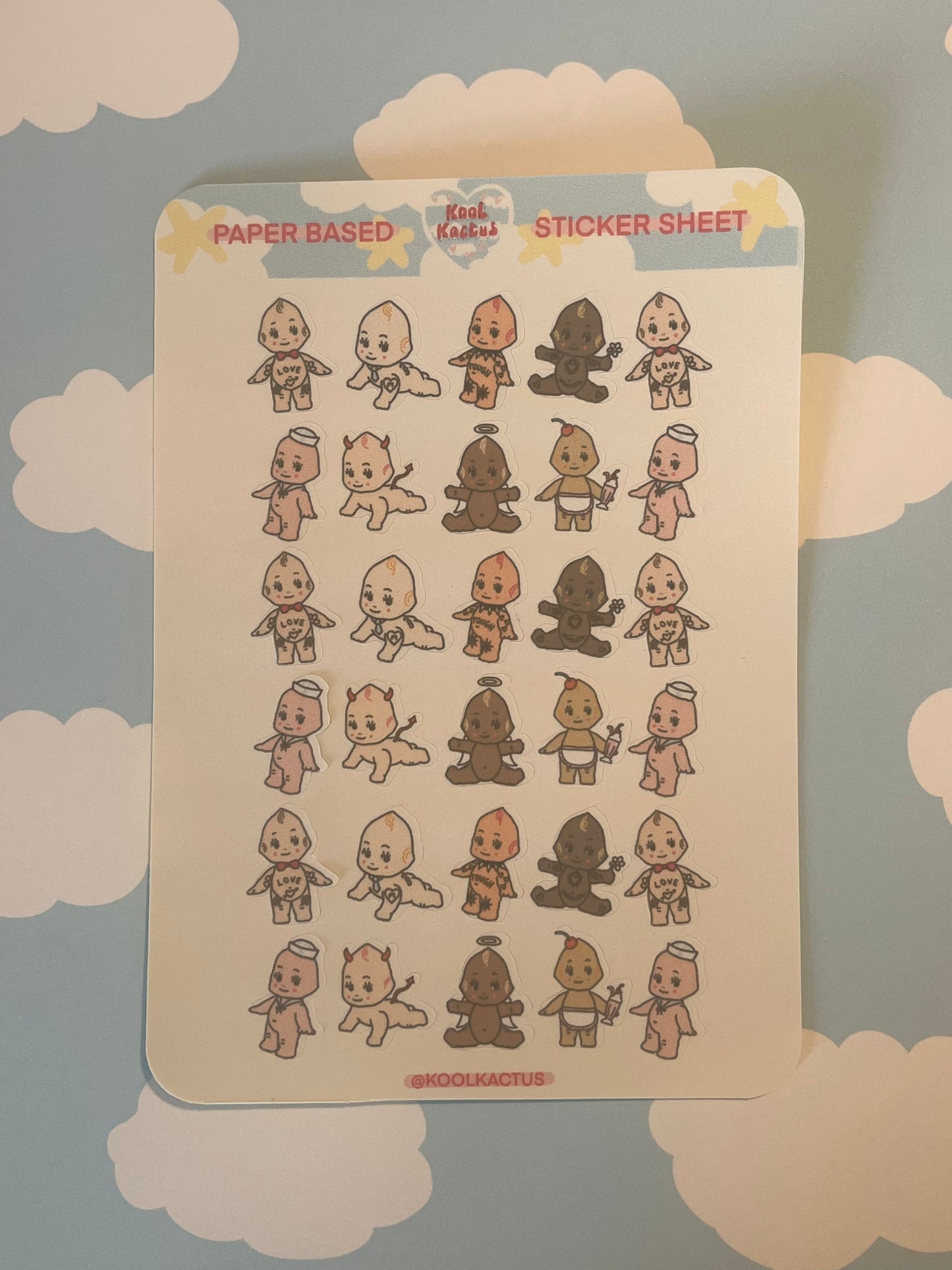 Tiny Kewpies - Matte Paper Sticker Sheet A5