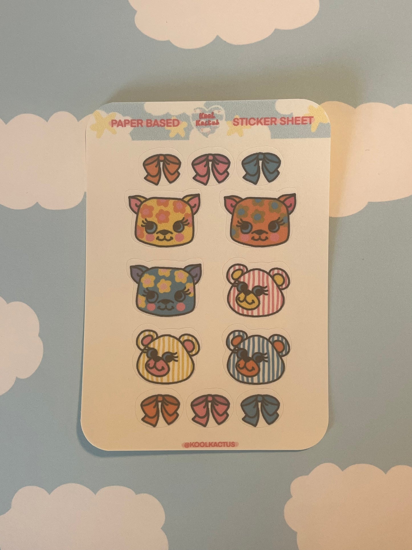 Retro Animals - Matte Paper Sticker Sheet A6