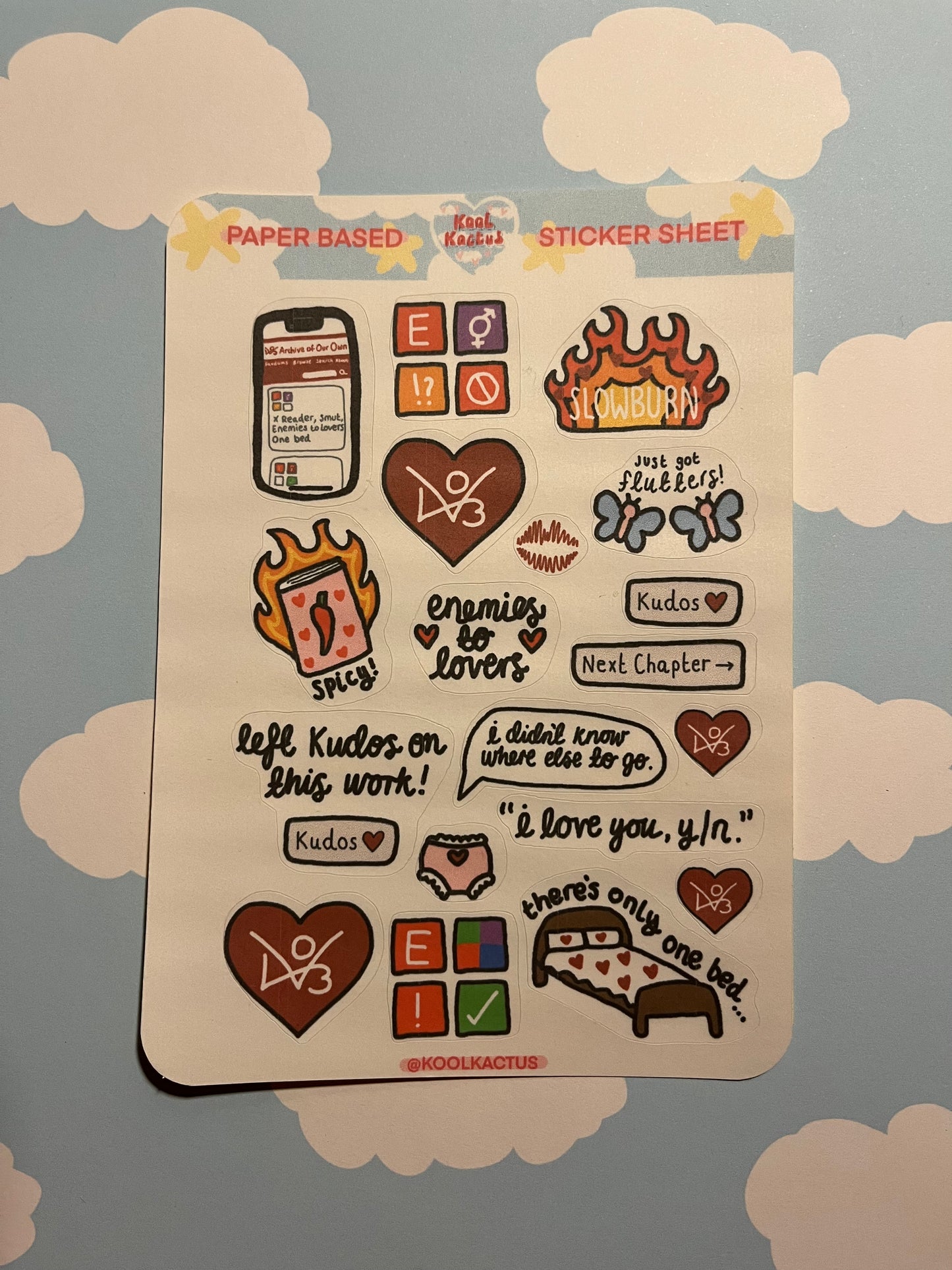 Fanfiction - Matte Paper Sticker Sheet A5