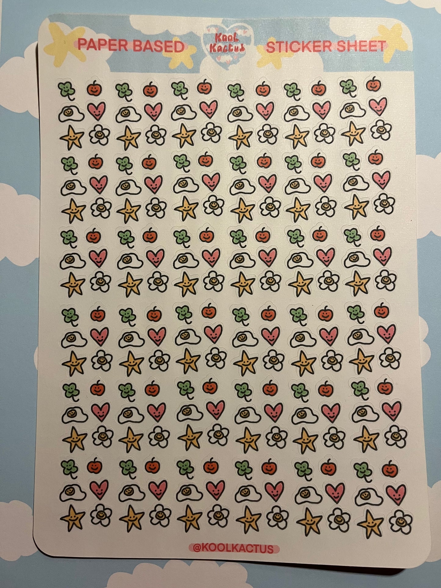 Tiny Smiles - Matte Paper Sticker Sheet A4