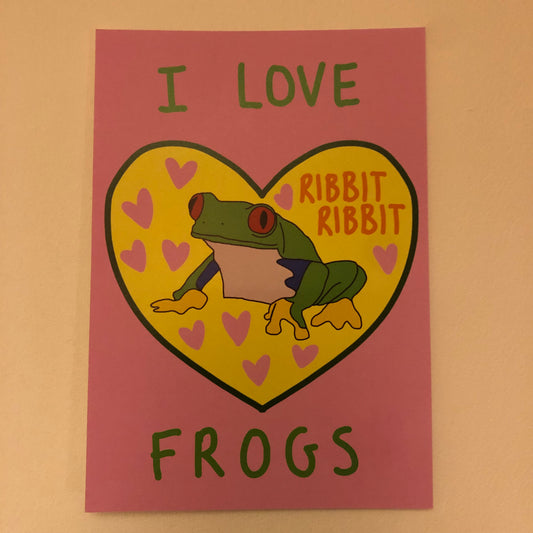 I <3 Frogs A5 Print