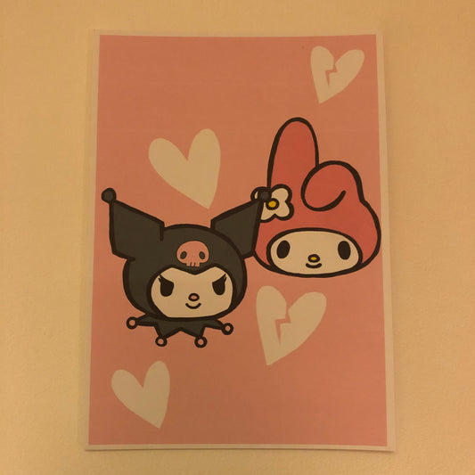 Kuromi and Melody A5 Print